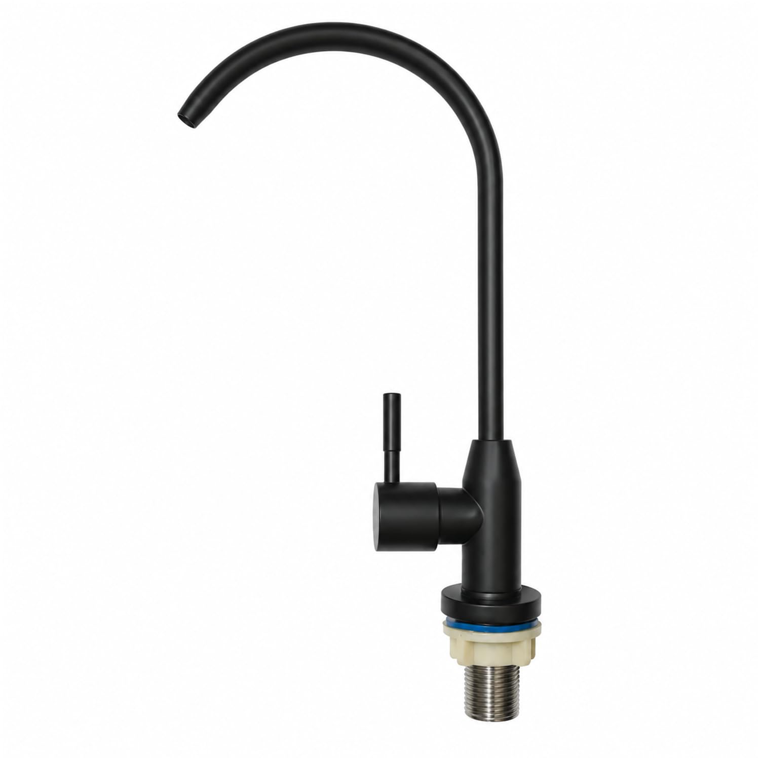 12-Inch Matte Black Kitchen Sink Faucet - High-Arc Gooseneck Water Purifier Faucet, Single Handle RO Drinking Water Tap with Threaded Connection & Deck Mount Base-image-47