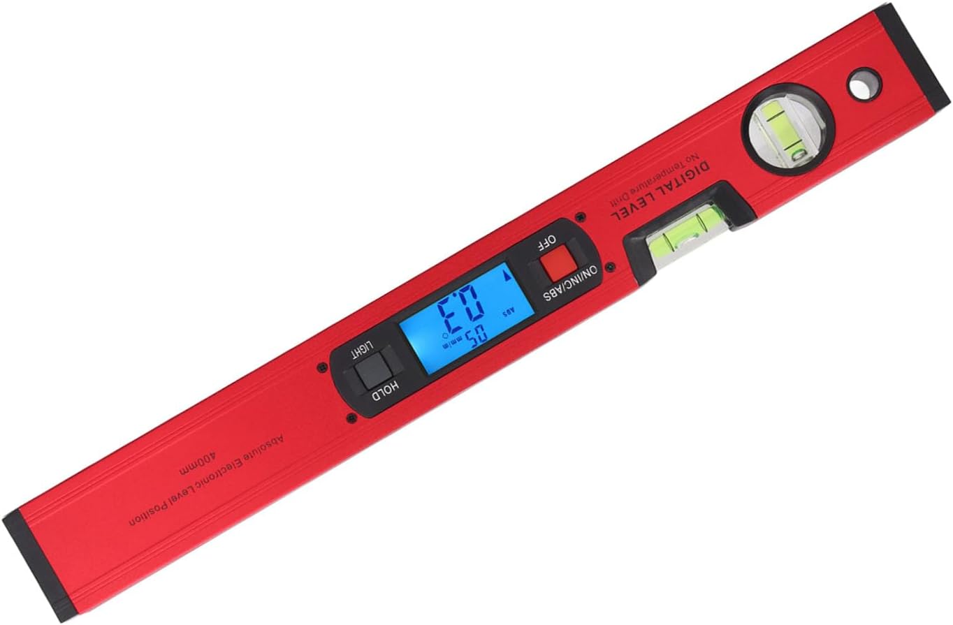 Digital Level Ruler LCD Display Electronic Protractor for Construction Machinery Red