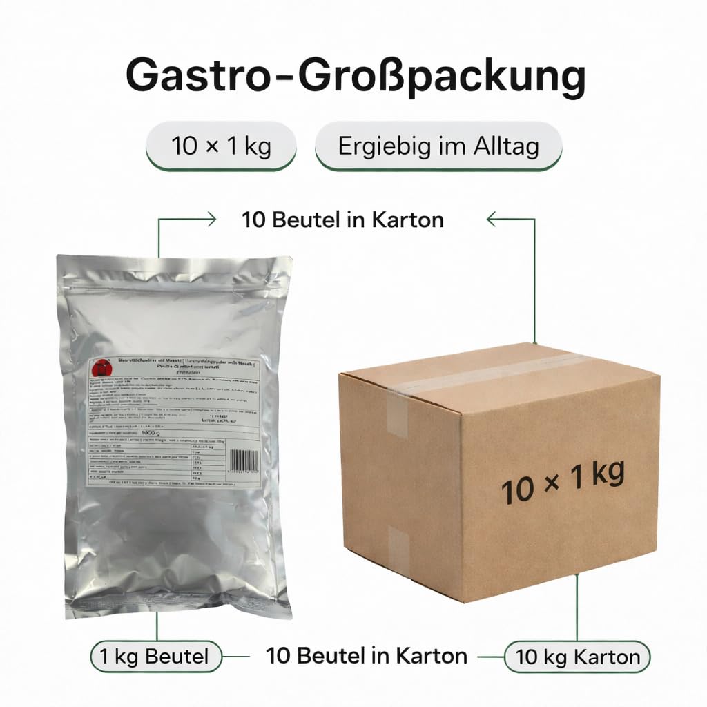 Takori Wasabipulver 10x 1 kg, intensives Meerrettich Pulver mit echtem Wasabi, vegan und glutenfrei, ideal für Sushi, Sashimi und Dressings