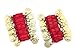 Produktbild MyBeautyworld24 Belly-Dance Handkette (Paar) in rot mit goldfarbenen Münzen Armband Handschmuck Fasching Bauchtanzen