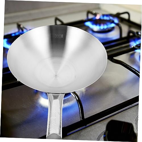 Wok de acero inoxidable con mango resistente al calor miniatura 6