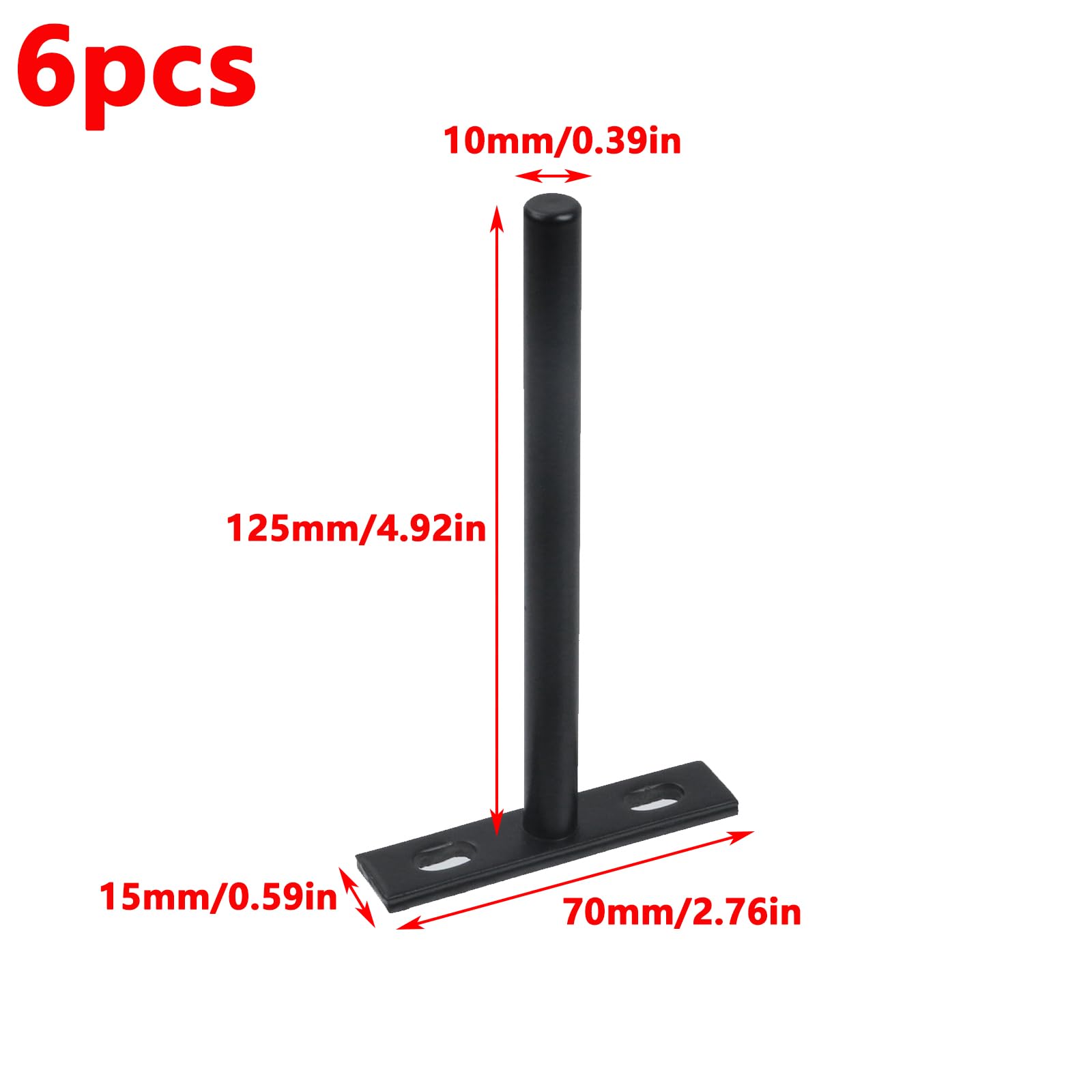Antrader Soportes flotantes de acero sólido de 5 pulgadas, 6 soportes de estante ciego (grande) soporte de estante flotante oculto para estantes de madera flotantes, negro mate