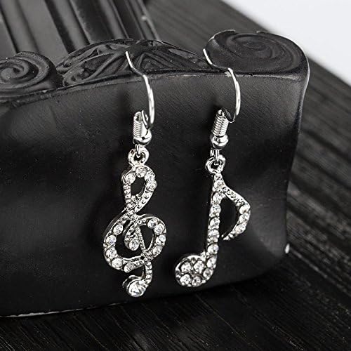 Delicate Music Note Dangle Earrings CZ Clear Crystal Musical Fans Drop Earring Rhinestone Fashion Costume Jewelry Gift for Women - Image 7