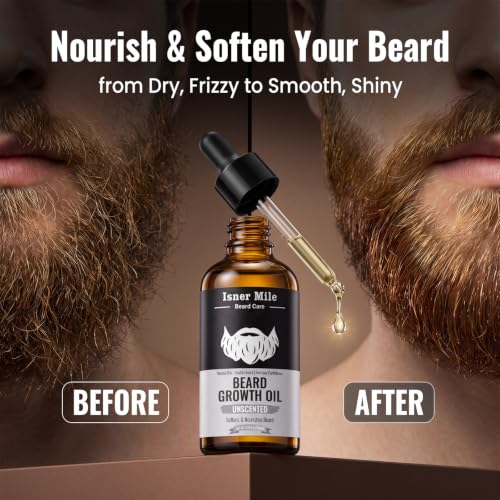 Image of ISNER MILE Beard Oil for Men Hydrating & Moisturizing, Unscented, 3.5 fl Oz