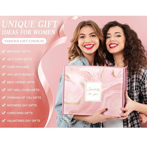 SUOPDH Birthday Gifts for Women, Pamper Gifts for Her, Self Care Gift Get Well Soon Gift - Rose Relaxing Spa Gift Basket Care Package, Unique Gifts for Best Friends, Sister, Mum, Wife - Image 3