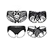 Produktbild Nightease Damen Tanga mit Spitze Bow Schwarzes Höschen Unterwäsche Strings(4 Muster/Paket) (S, 4Schwarz)