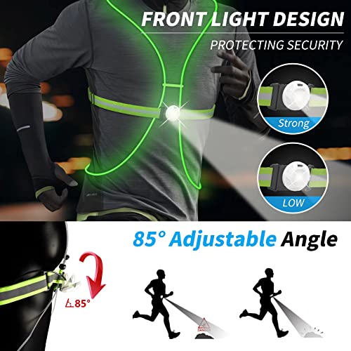 Ni-Shen Led Reflective Running Vest With Front Light,Running Lights For Runners,Reflective Running Gear thumb #2