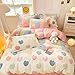 MorroMorn Twin Bedding Sets, Pink Rainbow Duvet Cover Set, Fluffy Comforter Covers Blanket Ultra Soft Kawaii Cute for Girls Kids Toddler Teen Women Twin/Twin XL Size