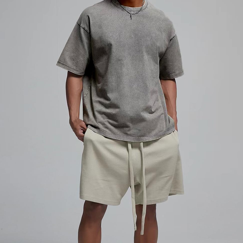 Unisex Acid Washed T-Shirts Vintage Oversized Tees Y2K Heavy Cotton Streetwear Casual Tops for Men Women - Image 5