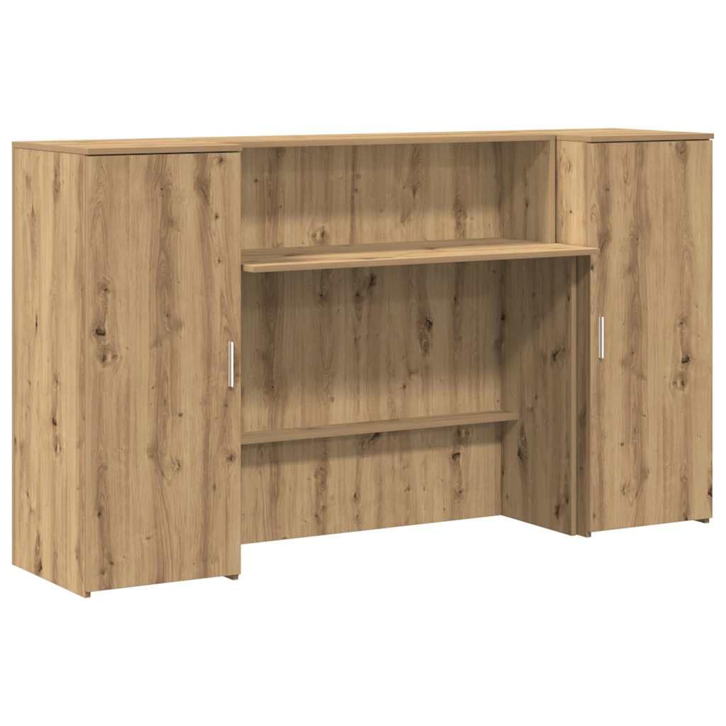 Biurko Recepcyjne Dab Artisan 180x50x103,5 cm Drewnopochodne z Szafka