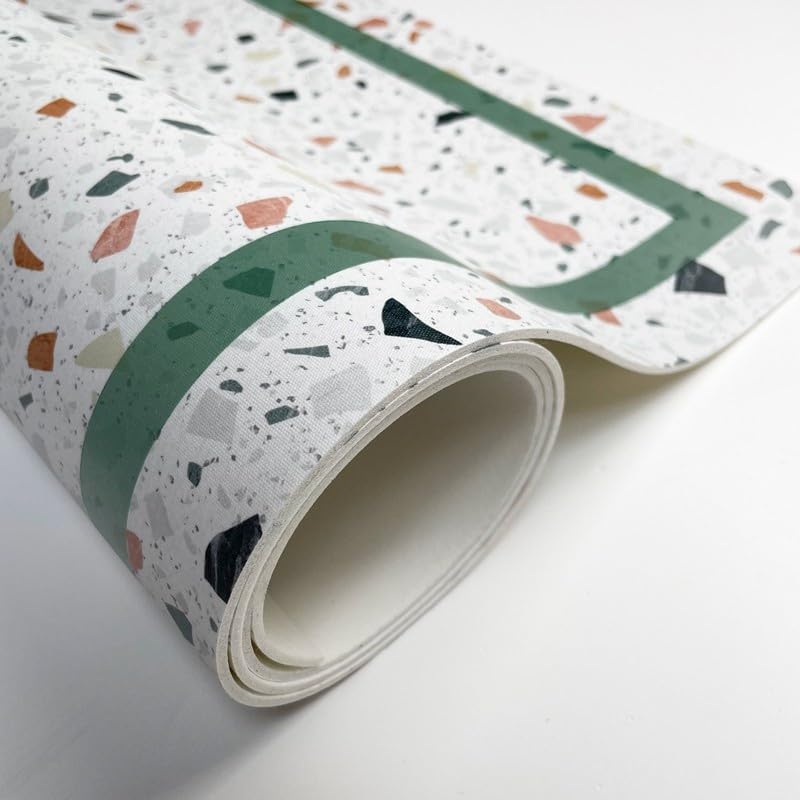 99 Déco - Tapis antidérapant en Vinyle intérieur et extérieur - 50 x 120 cm - Multicolore - Terrazzo