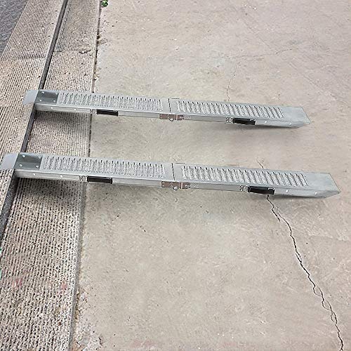 YIFAA Set de 2 Rampes de Chargement Pliable, 400kg Max Rampe pour Moto Tracteur Remorque Voiture (167x22,5x4,5cm)