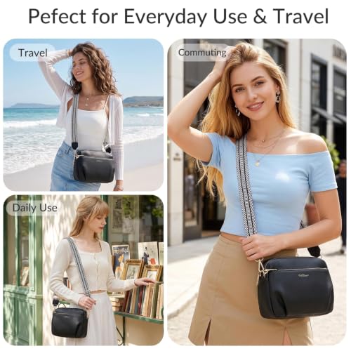Image of Crossbody Bag for Women Vegan Leather Handbag Purse Anti Theft RFID