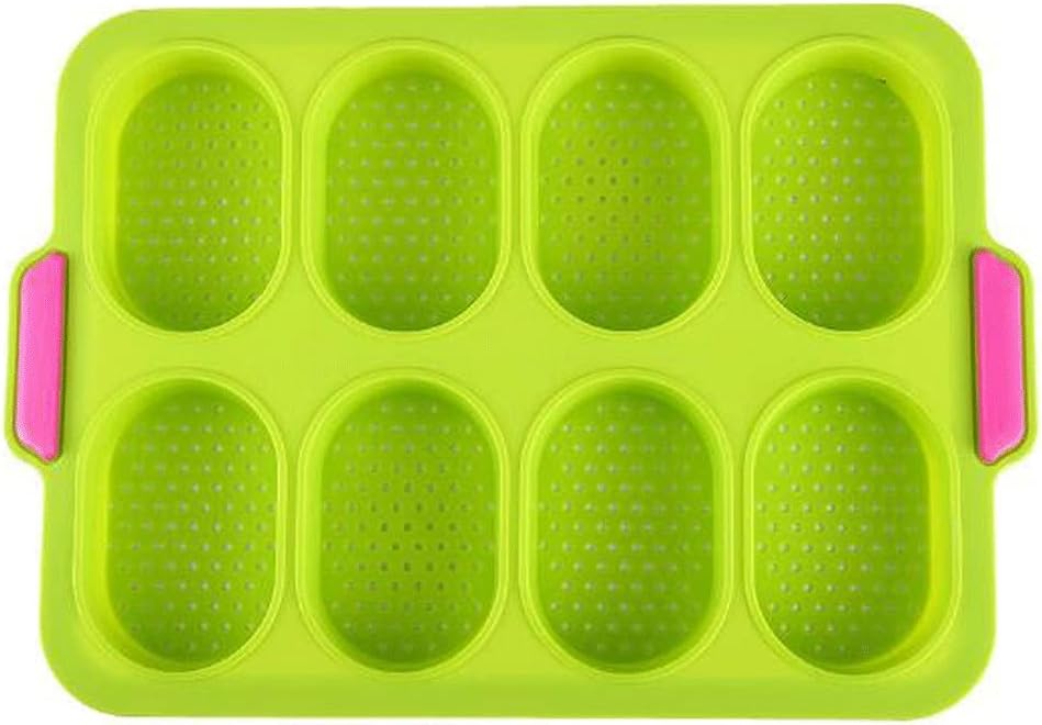 8 Grids Home DIY Baking Non-stick Silicone Hamburger Heat Resistant Bread Easy Release Good Flexibility