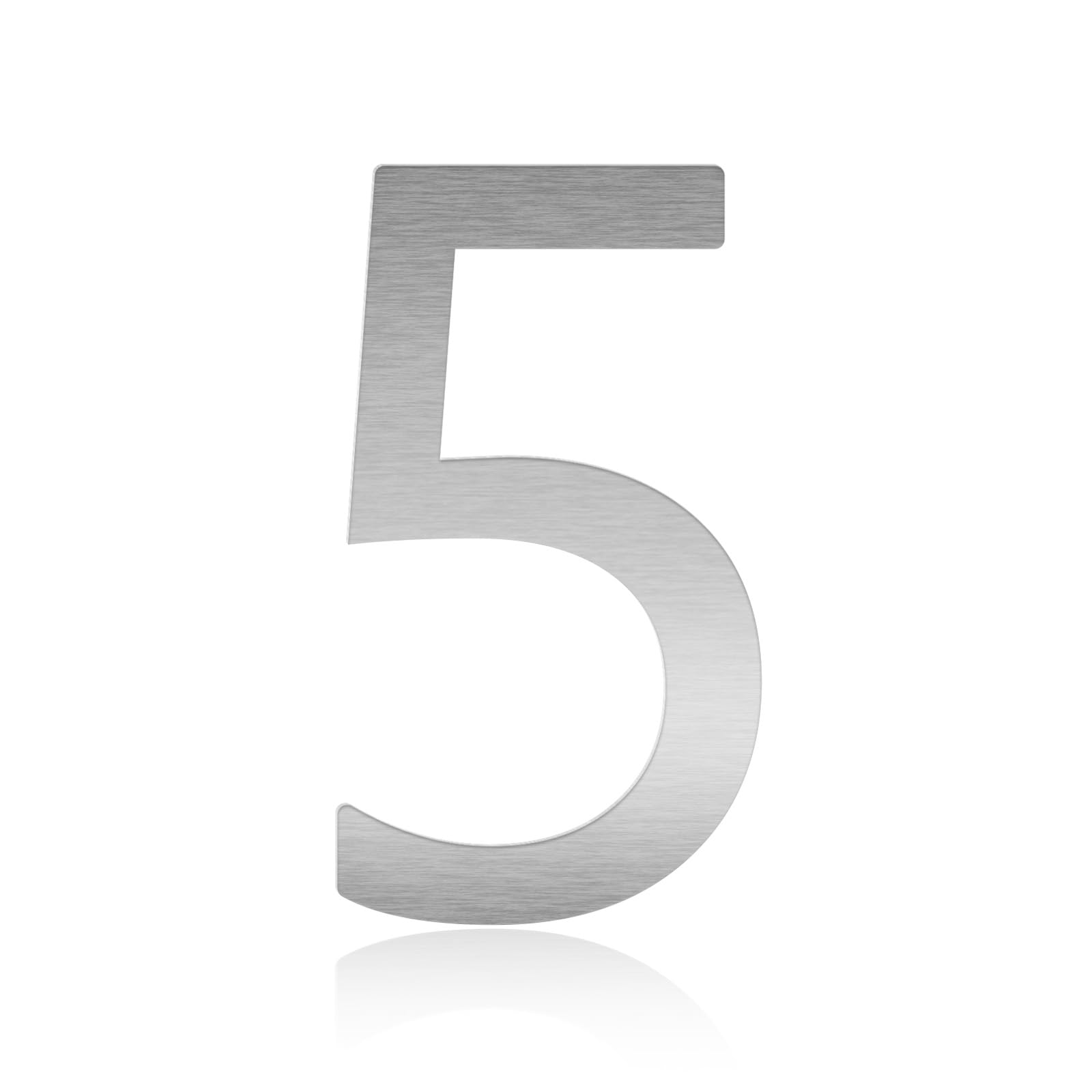 4 Inch Metal Letters, Silver Stainless Steel House Address Mailbox Numbers, Perfect for Home Address Plaques, Door Signs, Office Labels, Custom DIY Crafts Homemade Projects, and Modern Decor(Number 5)