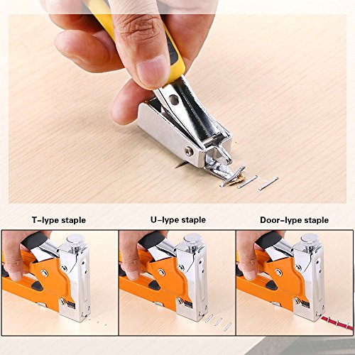 Swpeet Kit de pistola de grampeamento 3 em 1 com removedor de grampos e kit de 500 peças, kit de sel