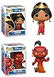 Funko POP! Aladdin: Jasmine (Red Dress) + Red Jafar (As Genie) – Disney Stylized Figure Set NEW
