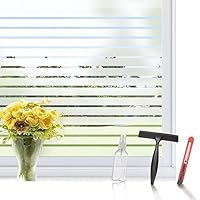 LEMON CLOUD Raamfolie Privacy Matte Zelfklevende Raamsticker Geen Lijm Statisch Klevend Ondoorzichtig Glasfolie UV Bescherming Wave Patten, 75 x 200 CM