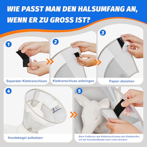 Supet Hundekegelhalsband mit weichem Polster, transparentes Elizabeth-Genesungshalsband für Hunde, um das Lecken nach Operationen, Kastration und Verletzungen zu stoppen(Grey-XS)