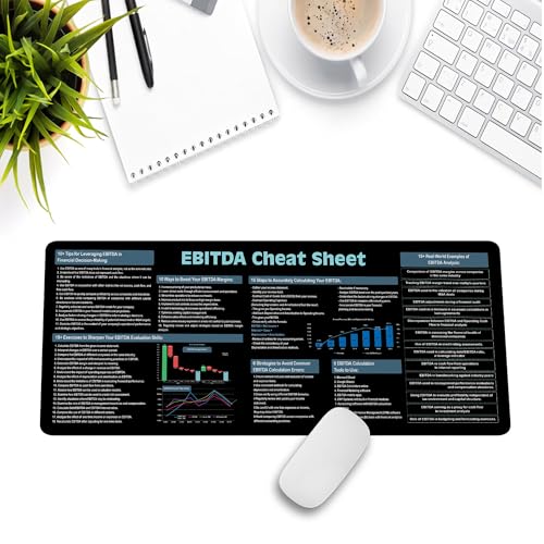 Image of EBITDA Cheat Sheet Mouse Mat KMH Mouse Pad Financial Analysis Large Desk Pad Mouse Pad for Accountants Analysts, Mousepad Gift Essential Computer Accessories for Study, Work, and Reference Purposes