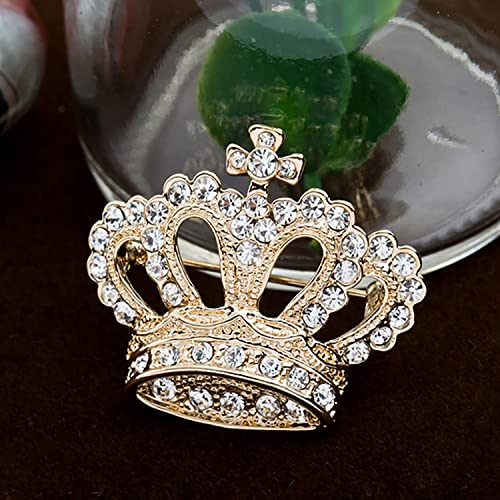 Image of Crystal Rhinestone Princess Queen Brooch Pin Tiara Crown Brooches for Women Tiara for Wedding Party /Banquet /Birthday