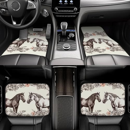 Tapis de sol de voiture toutes saisons avec talonnette dessinée main pour SUV