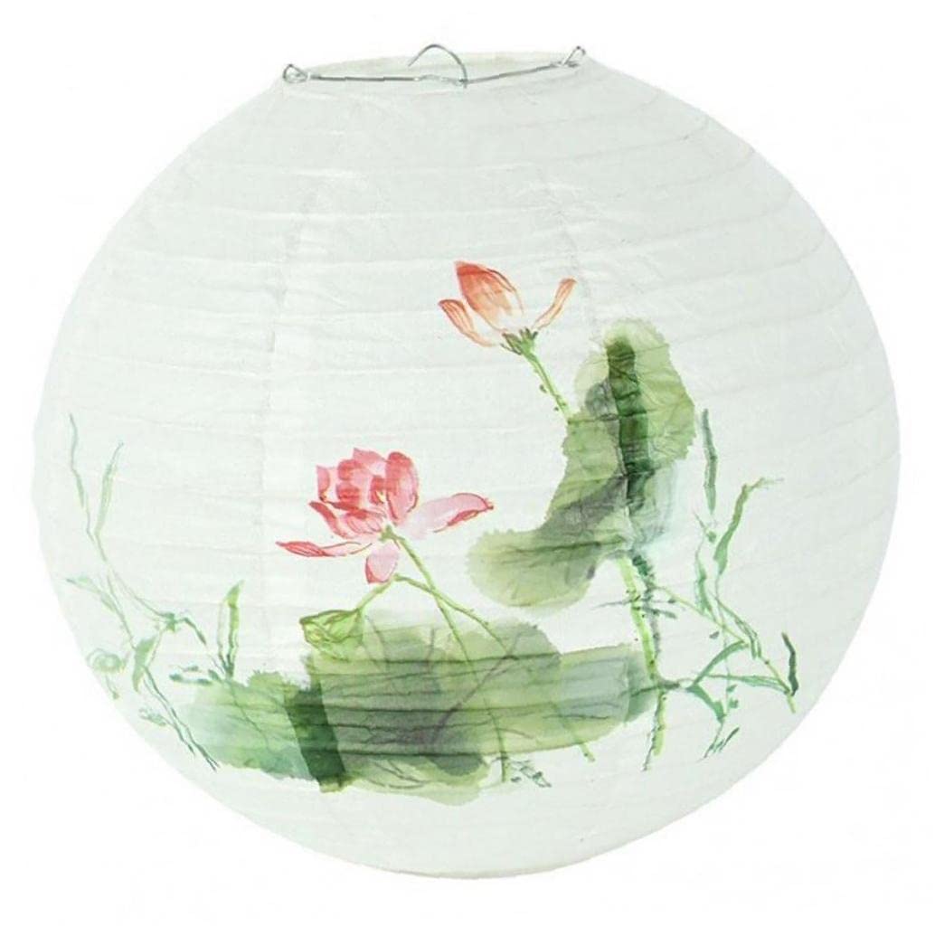 Round Paper Lantern Lamp Shade 30cm Tissue Paper Lamps Decor Chinese Oriental Style Hanging Lights for Restaurant Home