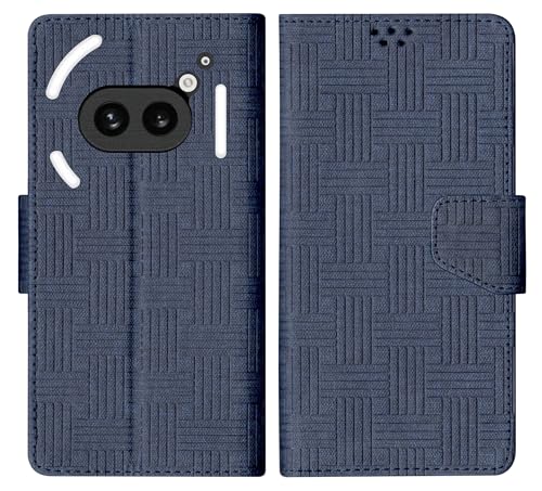 Image of SBMS Flip Cover for Nothing Phone (2a) 5G Back Cover Case with Magnatic Closure | Genuine Leather Finish | Inbuilt Stand | Card & Money Pocket (Mat Blue)