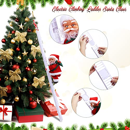 3 Pcs Electric Climbing Santa Claus Decoration Santa Claus Climbing Rope Ladder Parachute Somersault Musical Santa Climbing Ladder Plush Doll Figurine Christmas Tree Hanging Ornaments Toys Xmas Gift #TOP3