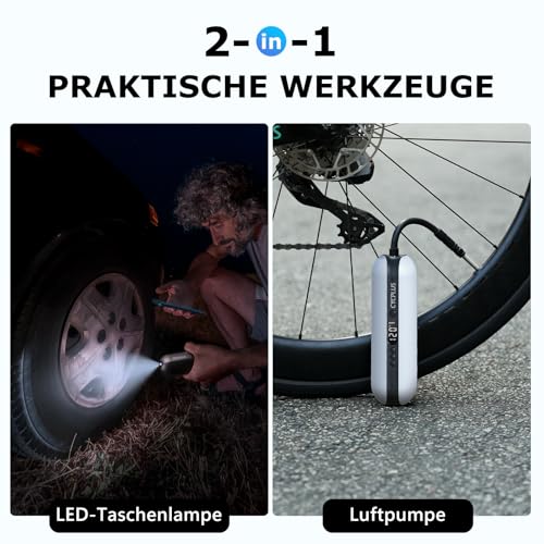 CYCPLUS Elektrische Reifenpumpe, 150PSI, Auto-Stopp – Ansicht 6