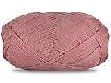 1 PCS 200g Flat Tape Yarn for Crocheting and Knitting,Soft Crochet Yarn 98 Yards Polyester Yarn for Hand DIY Bag Basket Dolls and Cushion(Purple Pink)