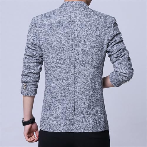 Men Warm Plus Size Puffy Lined Slim Fit Plaid Suit Jacket Casual Single Breasted Blazer2