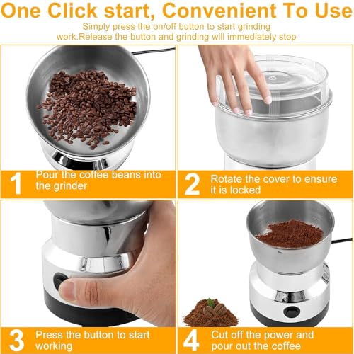 Moulin à café électrique 300ML et épices avec 4 lames en acier - 4