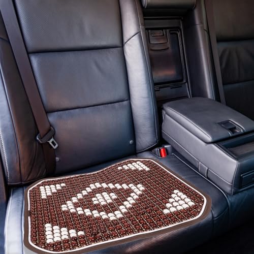 Funda de asiento para coche con bolas de madera que alivia el calor en trayectos con tu SUV 4