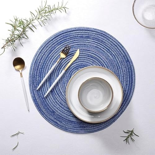Set de table rond tissé en coton durable chic pour salle à manger