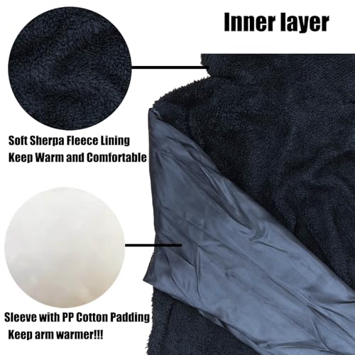 Plaid Flannel Hoodie for Men Sherpa Lined Jacket Fleece Full Zip Up Coat Winter Warm Thermal Sweatshirts Long Sleeve2