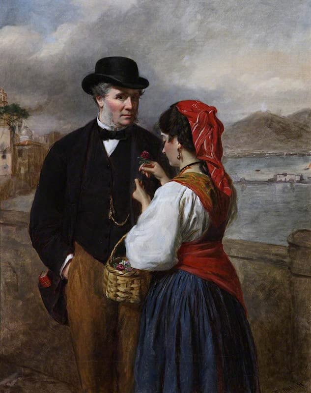 Affiches sur toile William Powell Frith à Naples 50 x 70 cm tableau portrait vintage sans cadre
