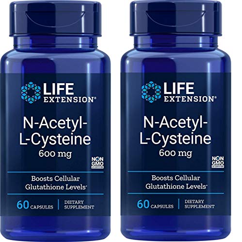 Life Extension N-Acetyl Cysteine 600 Mg, 60 vegetarian caps (2 bottle pack)