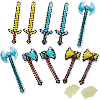 10 Pack Assorted Inflatable Weapons, Perfect Pool Party Favor, Carnival Party Weapons, Repair Patches Included (10 Pack Assorted)
