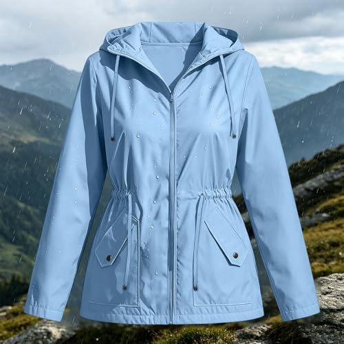 Chaqueta impermeable ligera de mujer que soluciona los cambios de clima y viento exterior 3