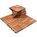 Produktbild Jiubiaz 33x Holzfliesen aus Akazienholz 30 x 30cm, Holzfliesen Balkon, Terrassenfliesen, Bodenbelag mit Drainage, Fliese Leicht verlegbar(12 Latten | 3 m²)