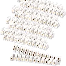 Weewooday 10 Pieces Terminal Strips Electrical Block Set 12-Position Dual Row White Screw Terminal Strip 10 a 380 V Wire Connector Electrical Barrier Block for Small Projects Home