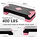 GYMMAGE Adjustable Workout Aerobic Stepper, Aerobic Exercise Step Platform with 2 Risers, Exercise Step Deck for Fitness, 26.5