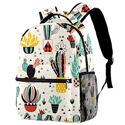 Sac à dos Cactus pour livres d'école enfant sac léger garçons filles