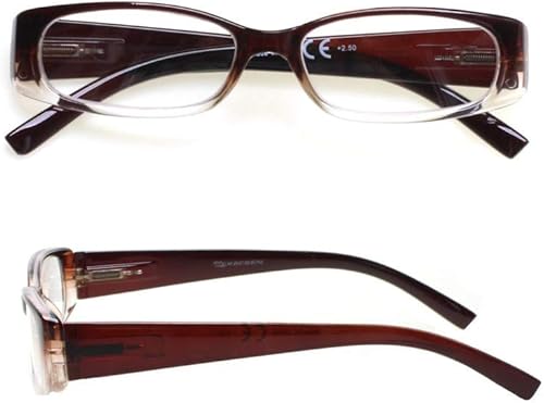 Miniatura 6 de Paquete de 5anteojos de lectura rectangulares con bisagra de resorte, a la moda, unisex (5combinaciones, 1.0, mediano)