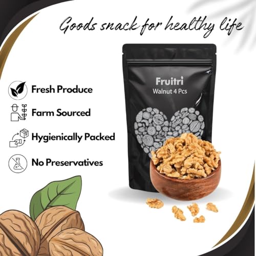 Image of Fruitri Light Broken walnuts 1kg without shell | Akhrot Giri | No Shells, All Flavor | Perfect for Snacking & Baking | Walnut kernels dry fruit value pack