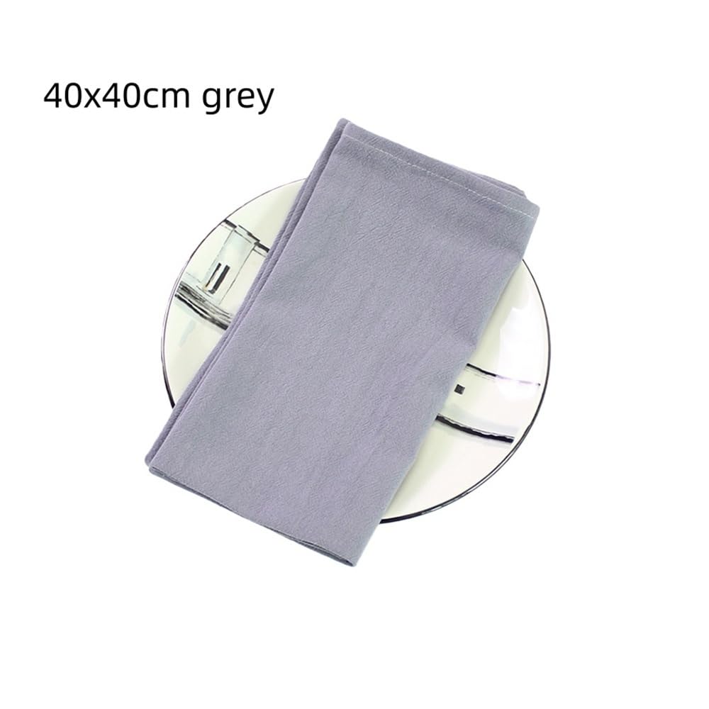 10 Tischdecken, Servietten, quadratisch, aus Baumwollstoff, Wiederverwendbare Geschirrtücher for Dinnerpartys und andere Festliche Anlässe(Grey)