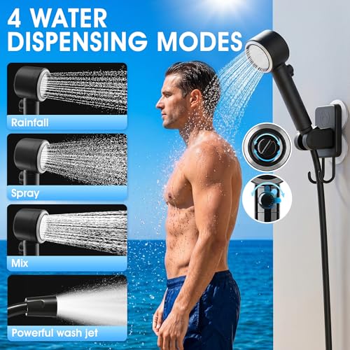 WaveHaven Portable Shower with LED Display