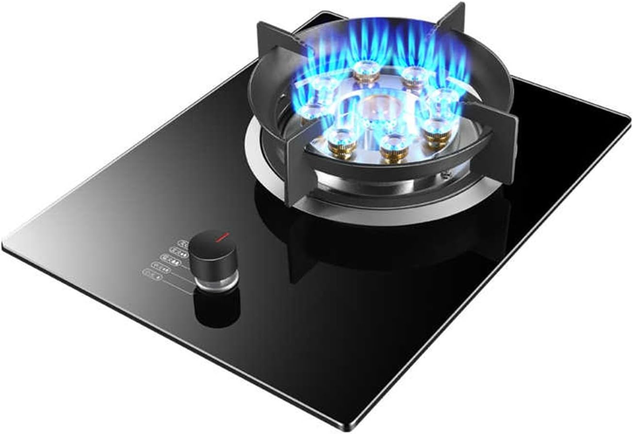 Single-burner Gas Hob,7.0KW 9-cavity High-Efficiency Cooktop,Household LPG/Natural Stove,Removable Burner Head,with Flame Failure Protection(LPG)