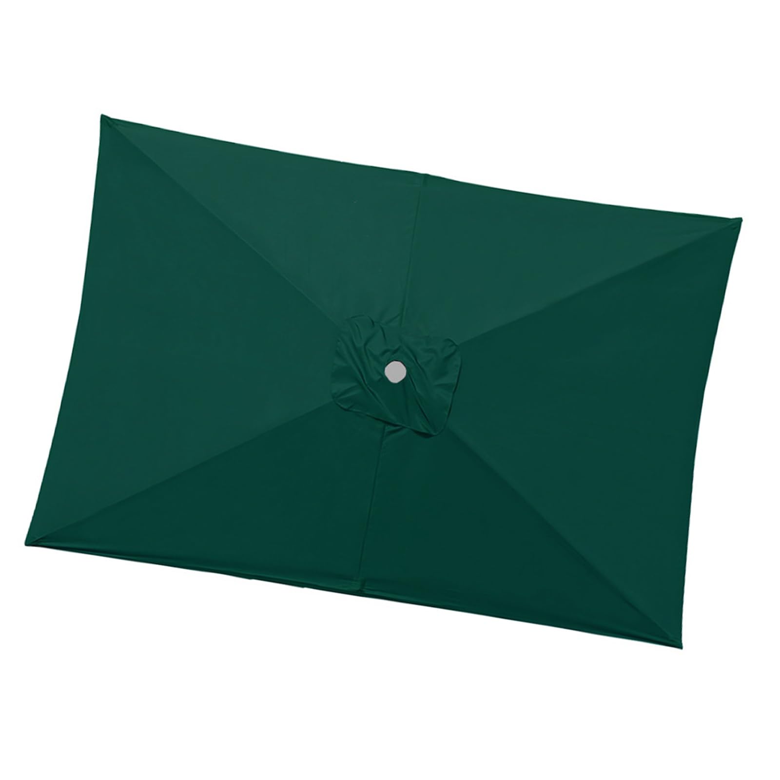 Telo di Ricambio per ombrellone da Giardino Resistente allo sbiadimento - Copertura Impermeabile e ventilata per ombrelloni a 6 Stecche da 3x2 m, Tessuto per Esterni UPF 40+ Verde Scuro